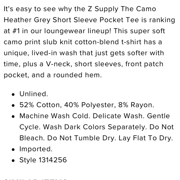 Z Supply OVERSIZED Camo Burnout Pocket Tee Size XS - Picture 13 of 13